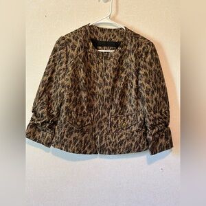 Anthracite |Leopard Print Women's Jacket | Size 8